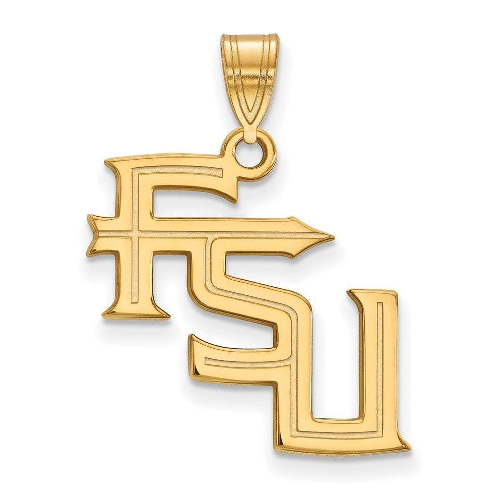 10K Yellow Gold Logoart Florida State University F S U Large Pendant
