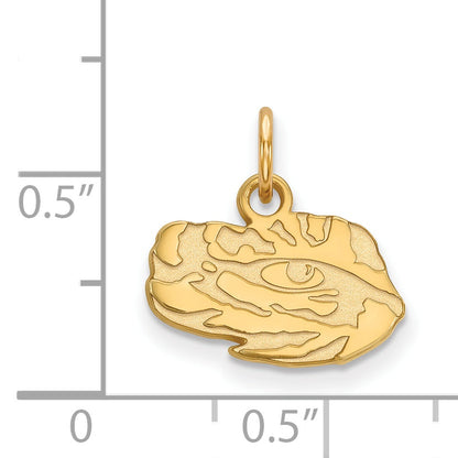 14K Yellow Gold Logoart Louisiana State University Tiger Eye Extra Small Pendant