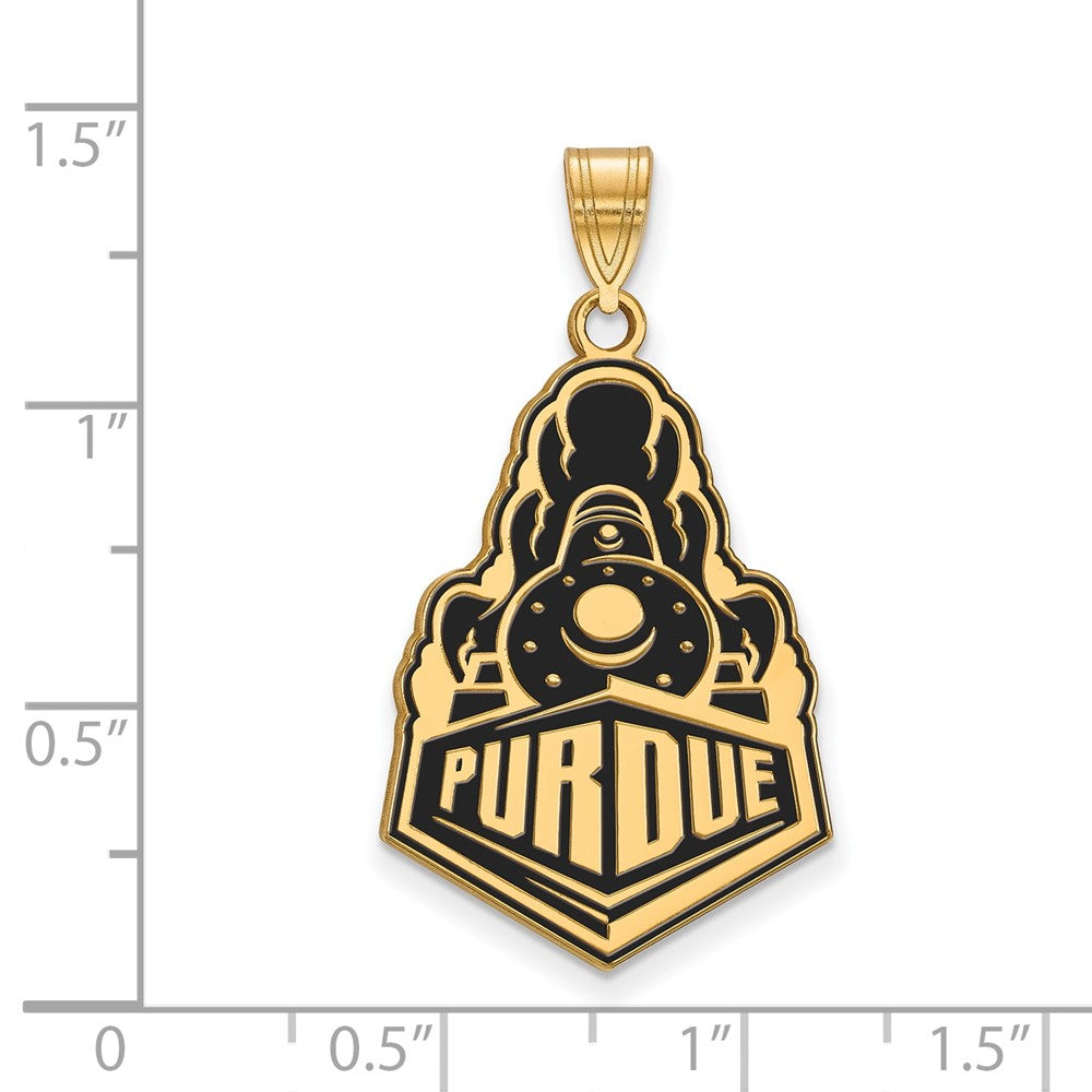 Gold Plated Sterling Silver Logoart Purdue University Boilermakers Train Logo Extra Large Enameled Pendant