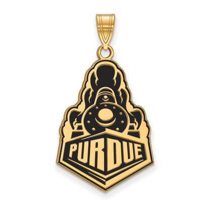 Gold Plated Sterling Silver Logoart Purdue University Boilermakers Train Logo Extra Large Enameled Pendant