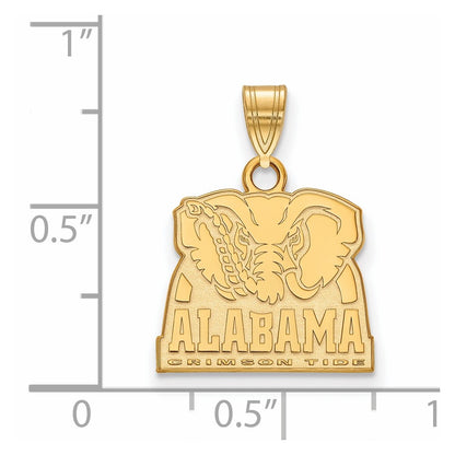10K Yellow Gold Logoart University Of Alabama Elephant Small Pendant