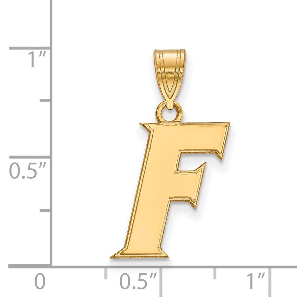 Gold Plated Sterling Silver Logoart University Of Florida Letter F Medium Pendant