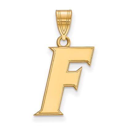 Gold Plated Sterling Silver Logoart University Of Florida Letter F Medium Pendant