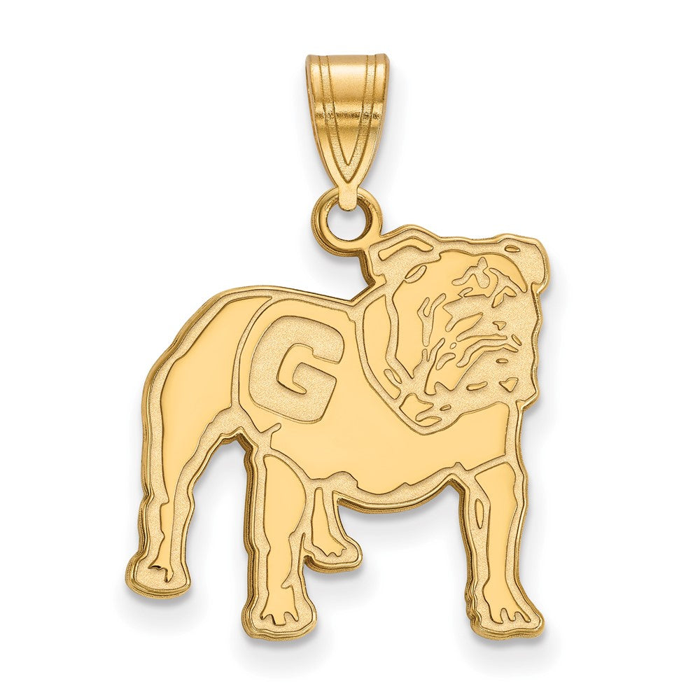 Gold Plated Sterling Silver Logoart University Of Georgia Bulldog Large Pendant