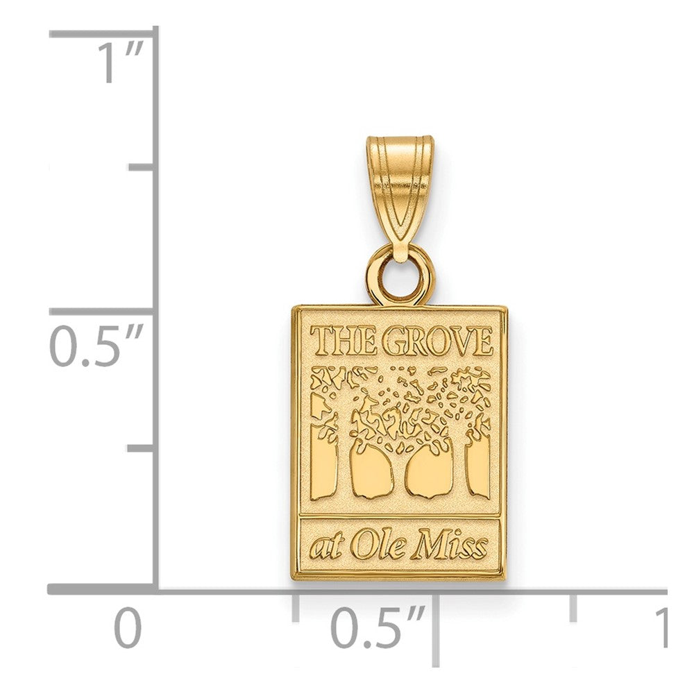 10K Yellow Gold Logoart University Of Mississippi The Grove At Ole Miss Small Pendant
