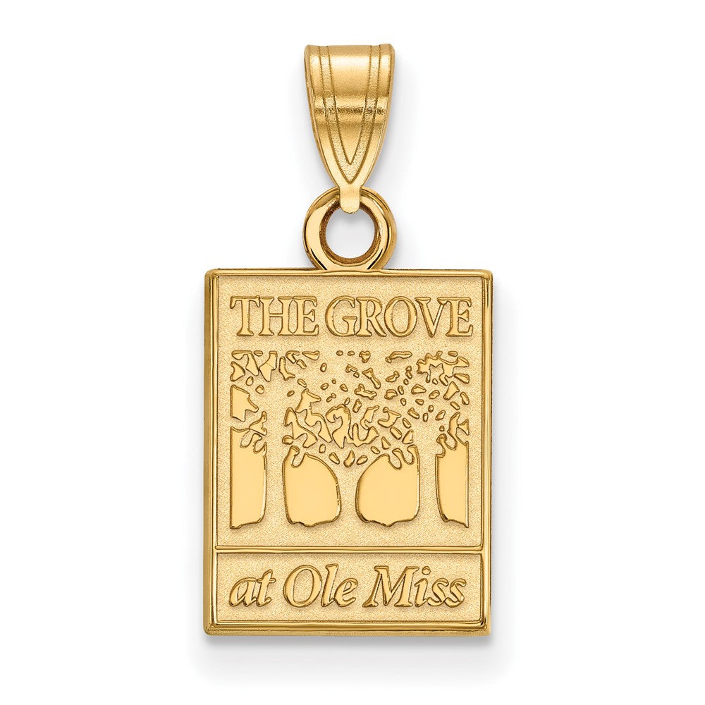 Gold Plated Sterling Silver Logoart University Of Mississippi The Grove At Ole Miss Small Pendant