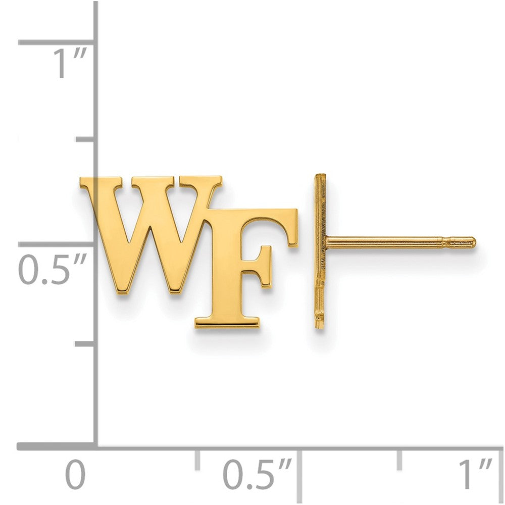10K Yellow Gold Logoart Wake Forest University W F Extra Small Post Earrings