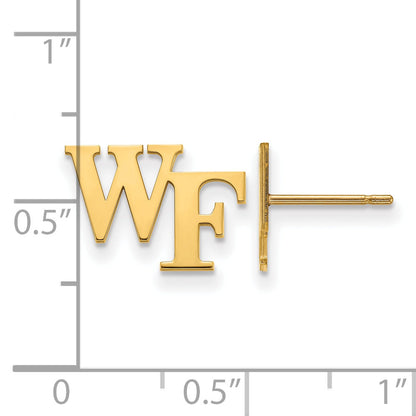 14K Yellow Gold Logoart Wake Forest University W F Extra Small Post Earrings