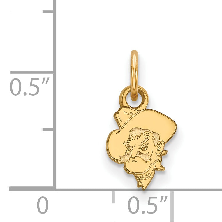 14K Yellow Gold Logoart Oklahoma State University Cowboy Extra Small Pendant