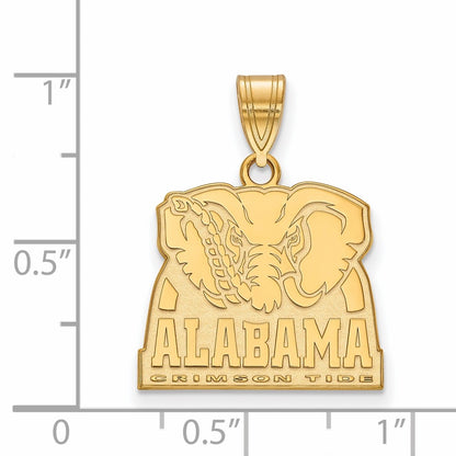 10K Yellow Gold Logoart University Of Alabama Elephant Medium Pendant
