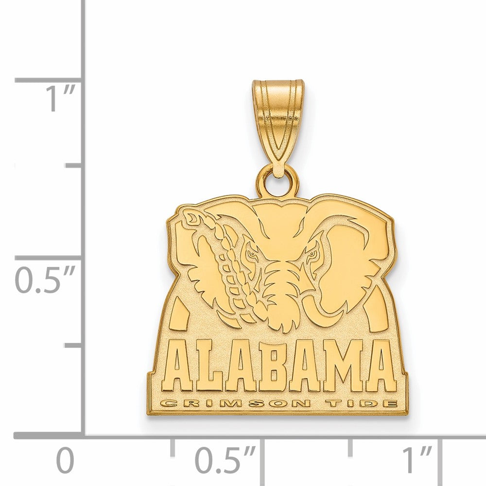 14K Yellow Gold Logoart University Of Alabama Elephant Medium Pendant
