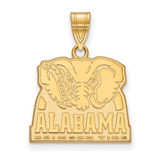 10K Yellow Gold Logoart University Of Alabama Elephant Medium Pendant