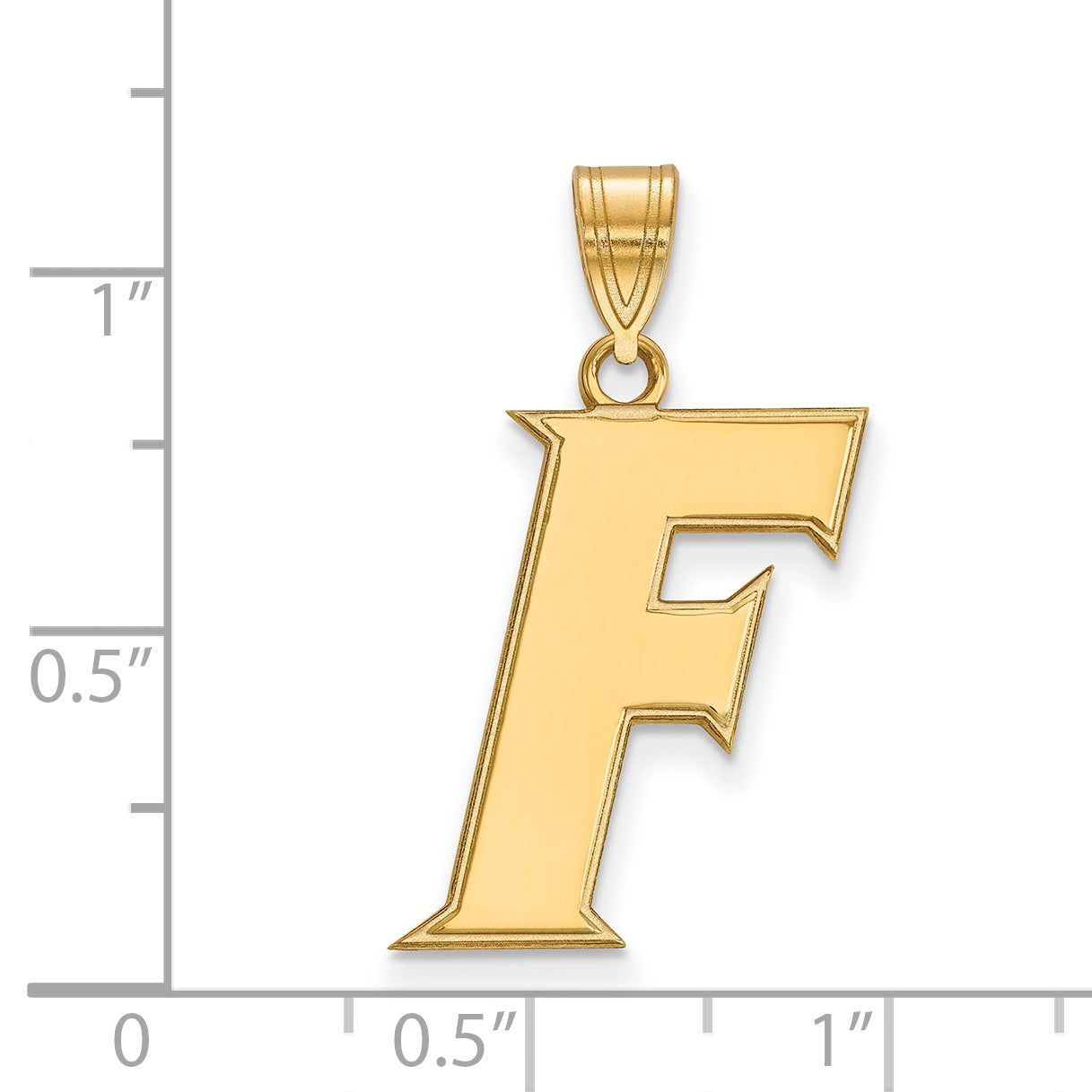 14K Yellow Gold Logoart University Of Florida Letter F Large Pendant