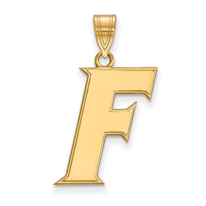 Gold Plated Sterling Silver Logoart University Of Florida Letter F Large Pendant