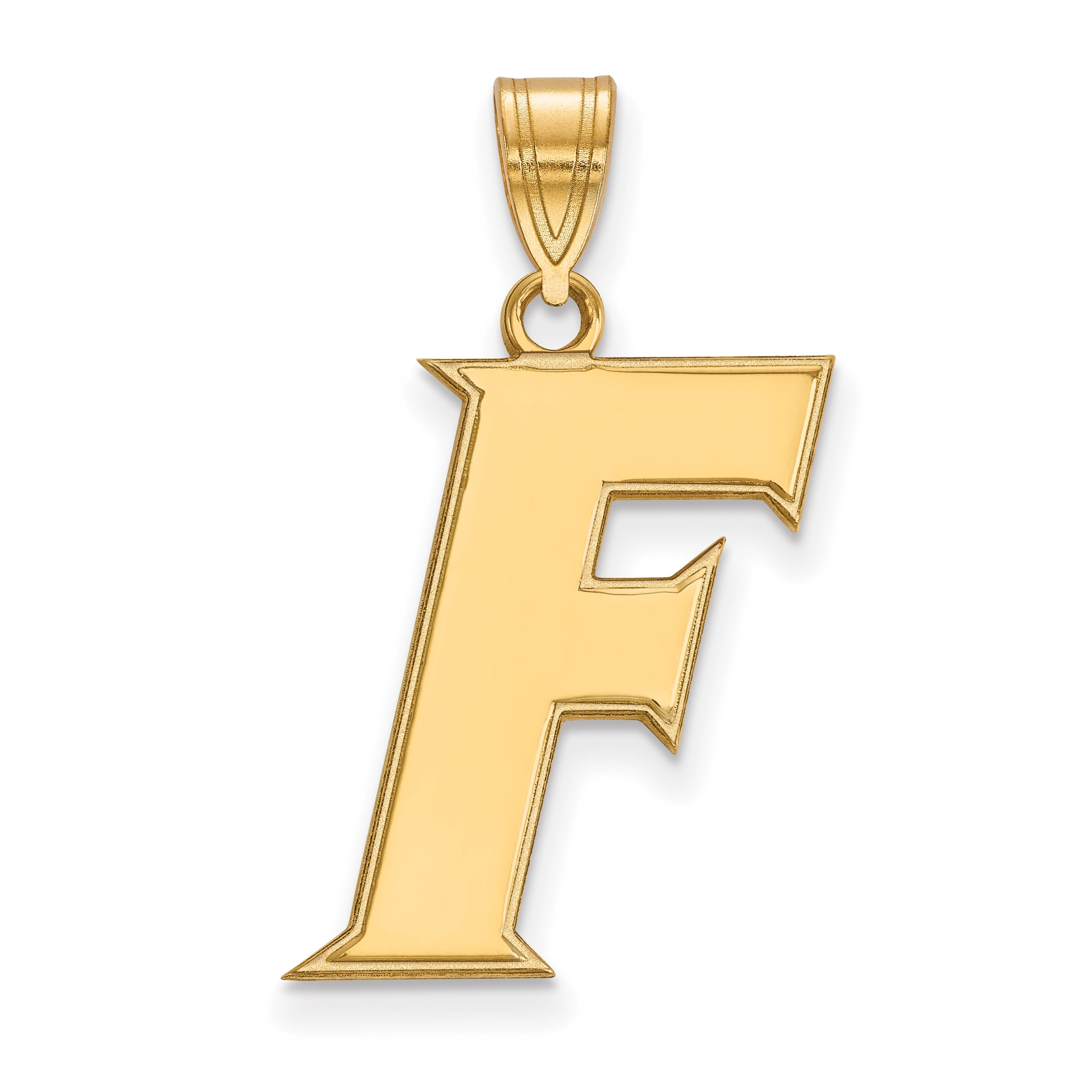 14K Yellow Gold Logoart University Of Florida Letter F Large Pendant