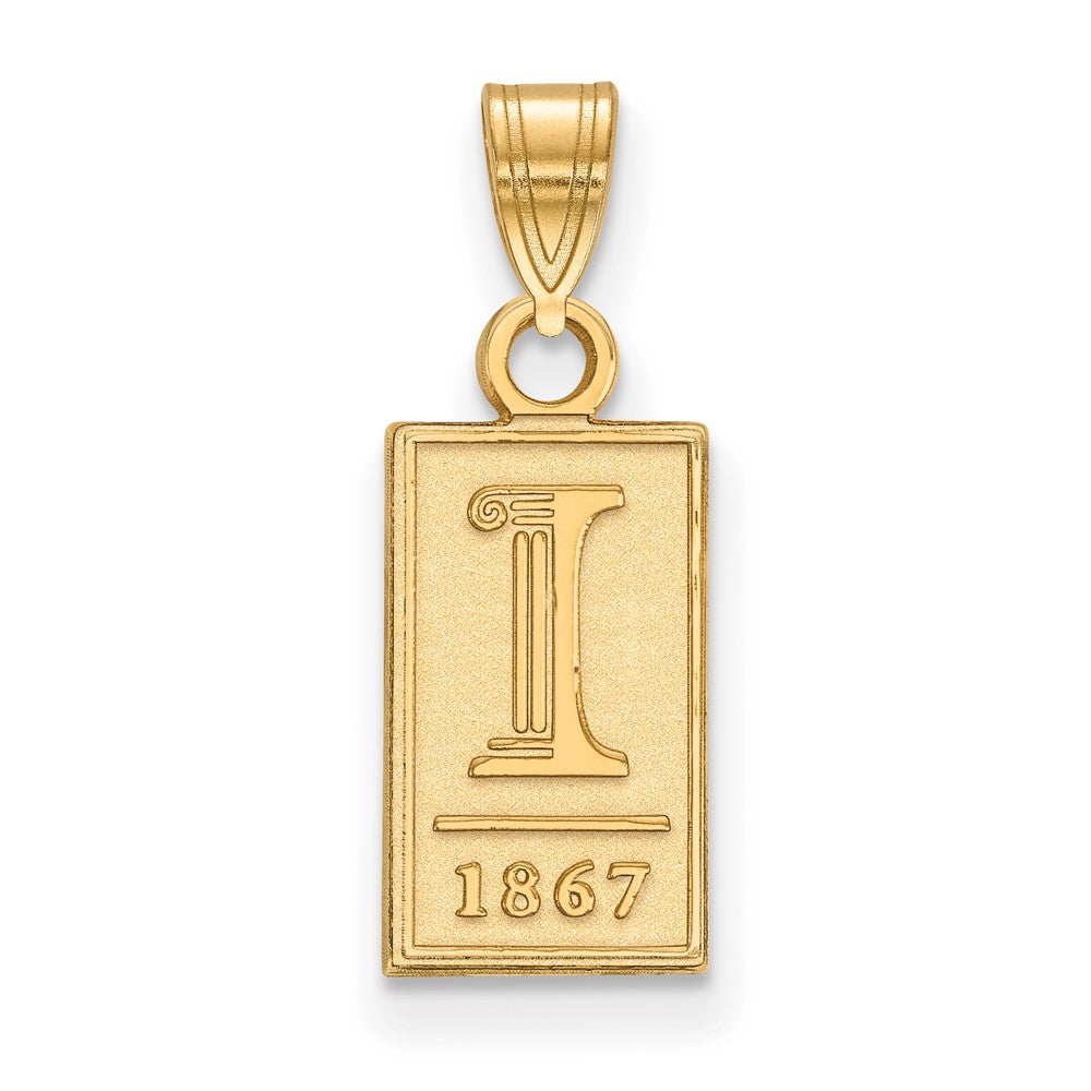 Gold Plated Sterling Silver Logoart University Of Illinois I 1867 Small Pendant
