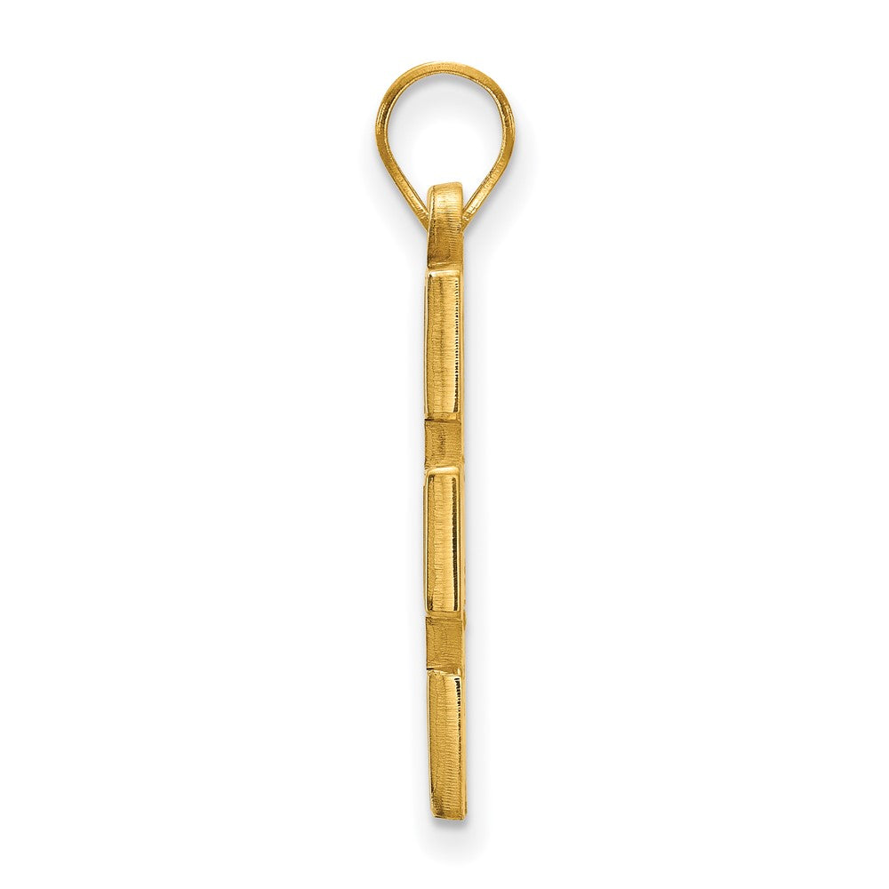 14K Yellow Gold 14Ky Logoart Michigan (Univ Of) Large Blue Enamel Pendant