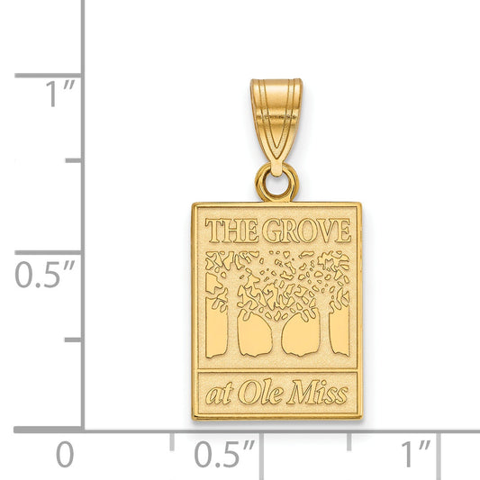 14K Yellow Gold Logoart University Of Mississippi The Grove At Ole Miss Medium Pendant