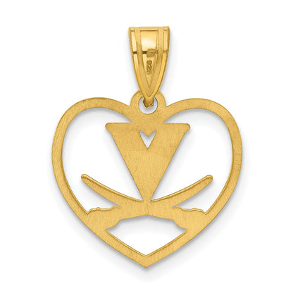 Gold Plated Sterling Silver Logoart University Of Virginia Heart Pendant