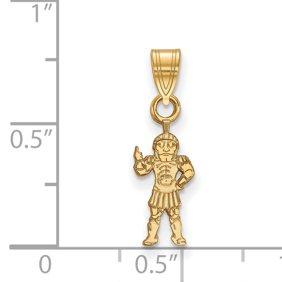 14K Yellow Gold Logoart Michigan State University Spartan Small Pendant