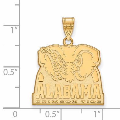 Gold Plated Sterling Silver Logoart University Of Alabama Elephant Large Pendant