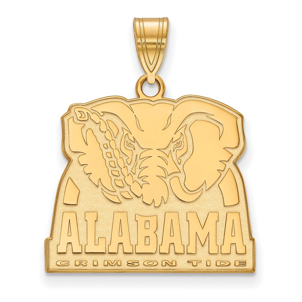 Gold Plated Sterling Silver Logoart University Of Alabama Elephant Large Pendant