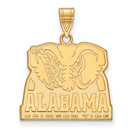14K Yellow Gold Logoart University Of Alabama Elephant Large Pendant