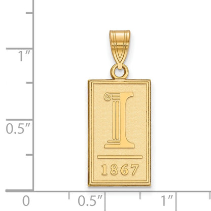 14K Yellow Gold Logoart University Of Illinois I 1867 Large Pendant