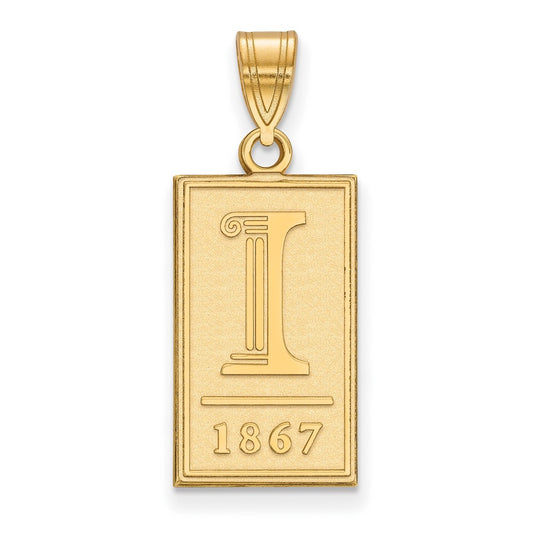 10K Yellow Gold Logoart University Of Illinois I 1867 Large Pendant