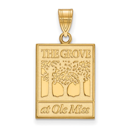 10K Yellow Gold Logoart University Of Mississippi The Grove At Ole Miss Large Pendant