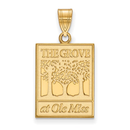 14K Yellow Gold Logoart University Of Mississippi The Grove At Ole Miss Large Pendant