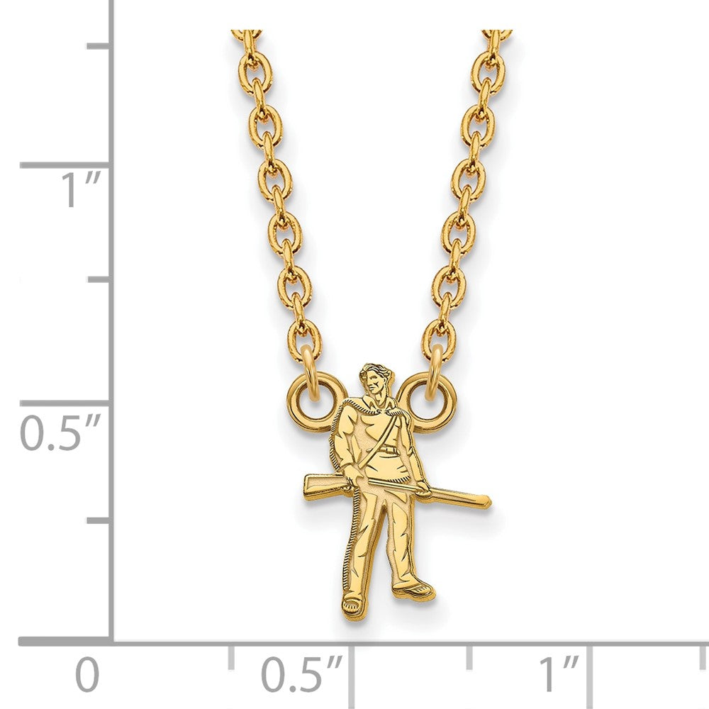 14K Yellow Gold Logoart West Virginia University Mountaineer Large Pendant 18 Inch Necklace