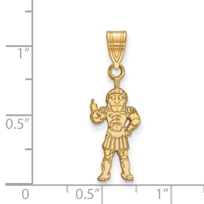 Gold Plated Sterling Silver Logoart Michigan State University Spartan Large Pendant