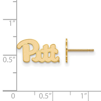 Gold Plated Sterling Silver Logoart University Of Pittsburgh Extra Small Post Earrings