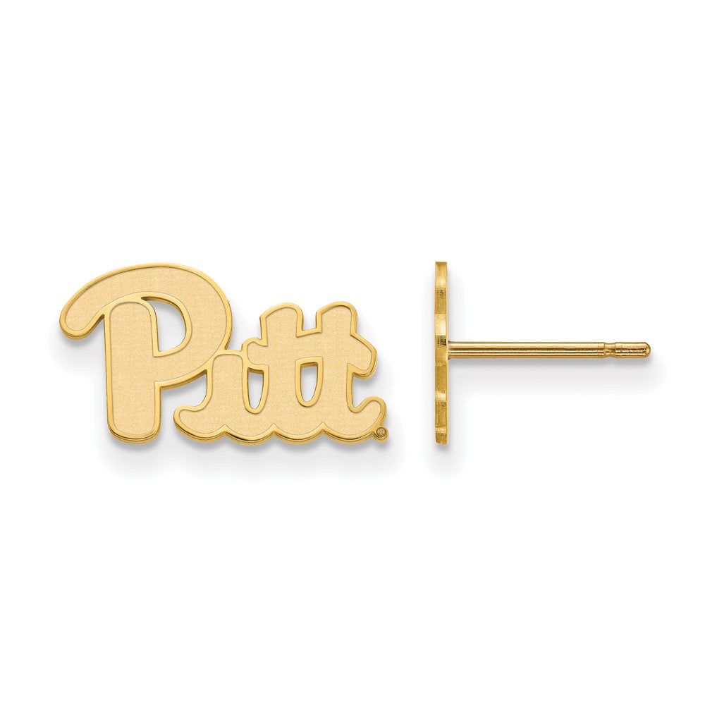 Gold Plated Sterling Silver Logoart University Of Pittsburgh Extra Small Post Earrings