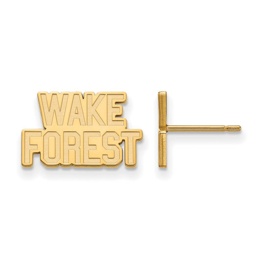 Gold Plated Sterling Silver Logoart Wake Forest University W F Extra Small Post Earrings
