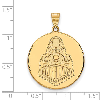 Gold Plated Sterling Silver Logoart Purdue University Boilermakers Train Logo Extra Large Disc Pendant