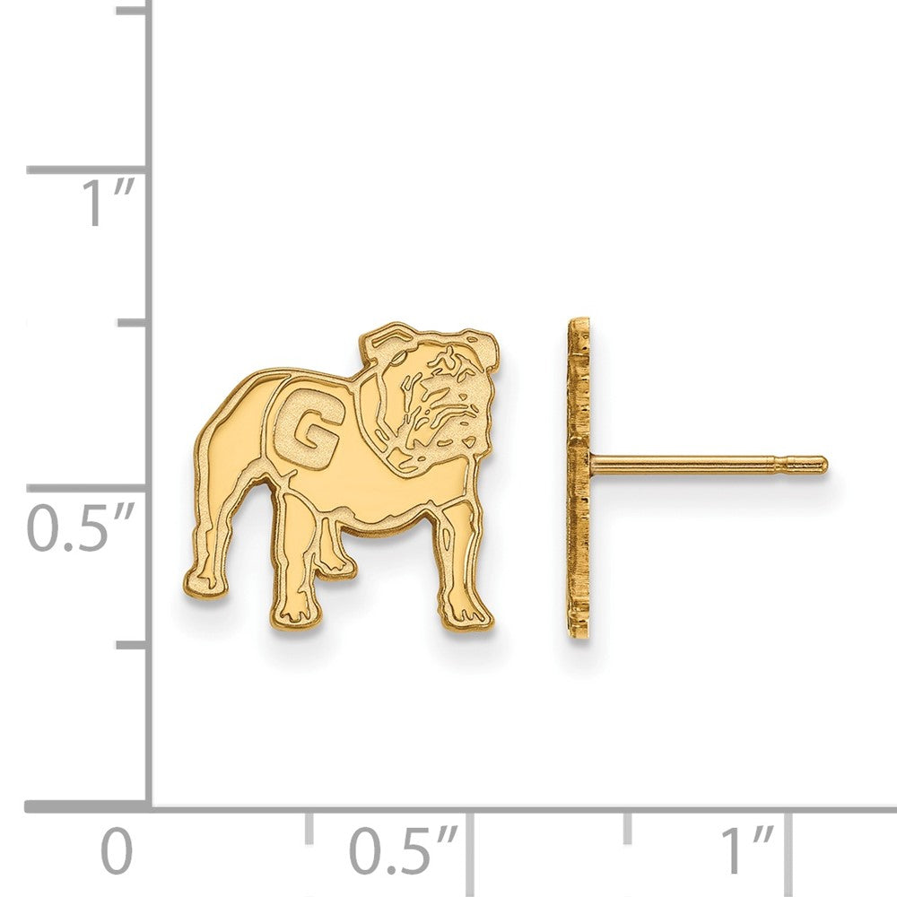 14K Yellow Gold Logoart University Of Georgia Bulldog Small Post Earrings