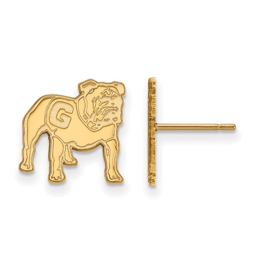 10K Yellow Gold Logoart University Of Georgia Bulldog Small Post Earrings
