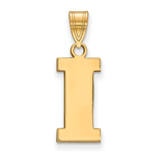 Gold Plated Sterling Silver Logoart University Of Iowa Letter I Medium Pendant