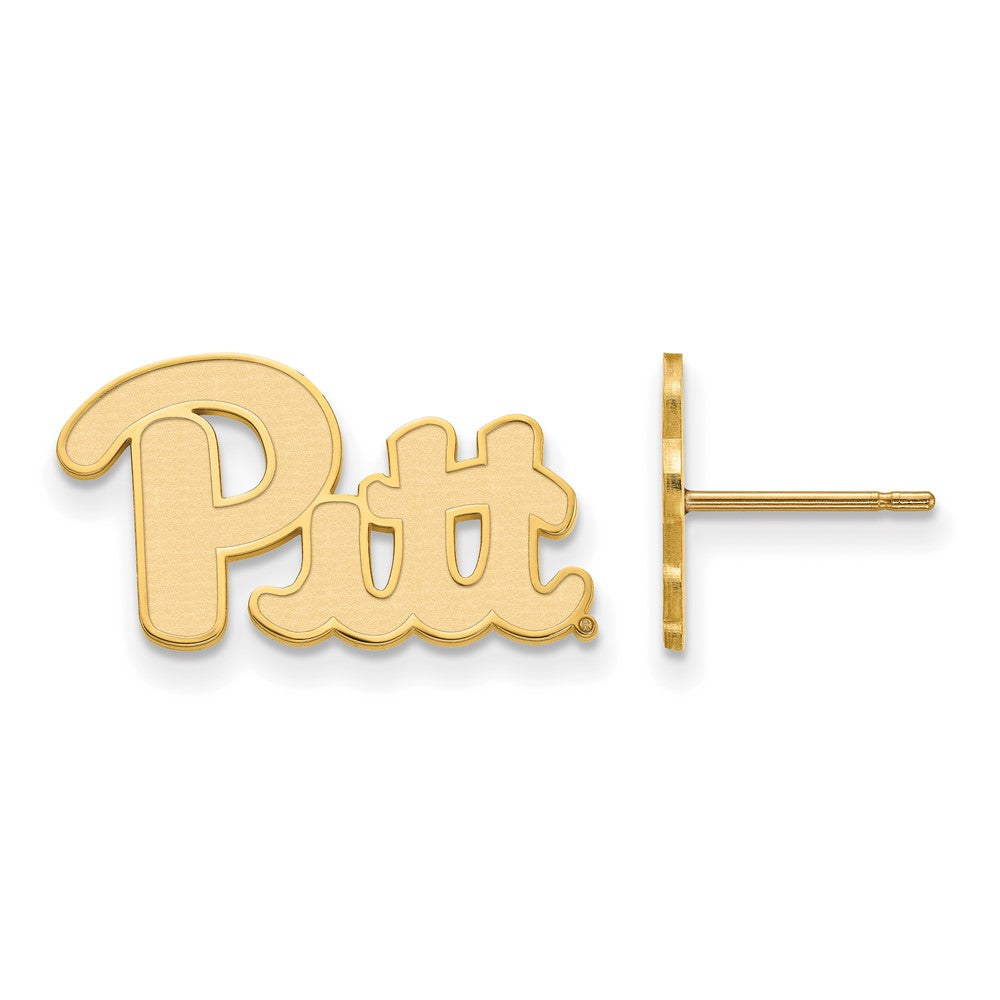Gold Plated Sterling Silver Logoart University Of Pittsburgh Small Post Earrings