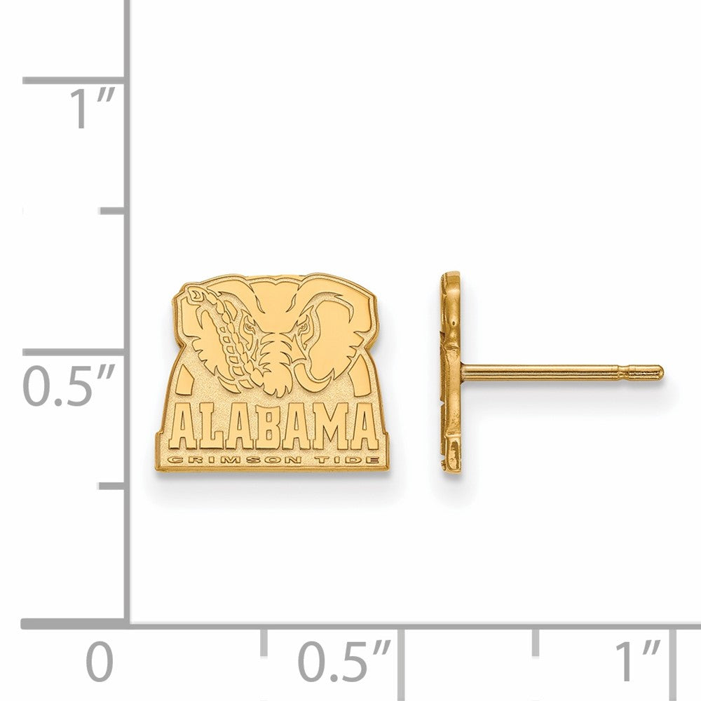 10K Yellow Gold Logoart University Of Alabama Elephant Extra Small Post Earrings