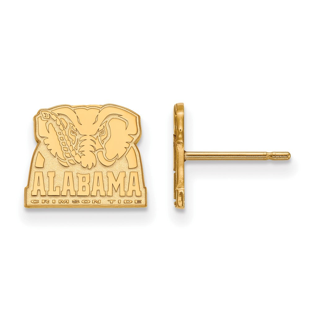 10K Yellow Gold Logoart University Of Alabama Elephant Extra Small Post Earrings