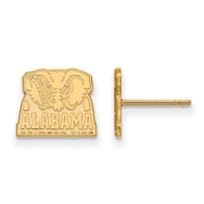 10K Yellow Gold Logoart University Of Alabama Elephant Extra Small Post Earrings