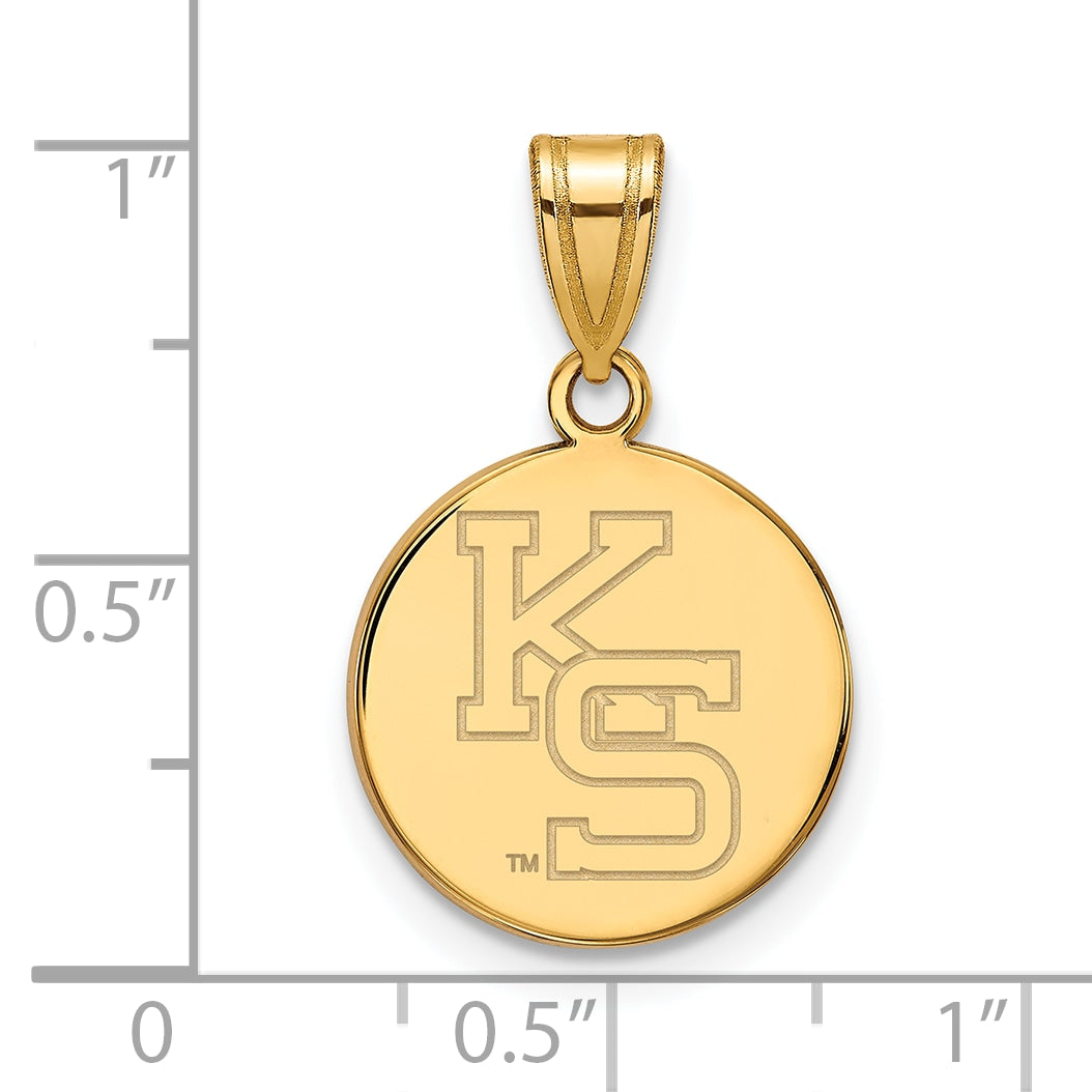14K Yellow Gold Logoart Kansas State University K S Medium Pendant