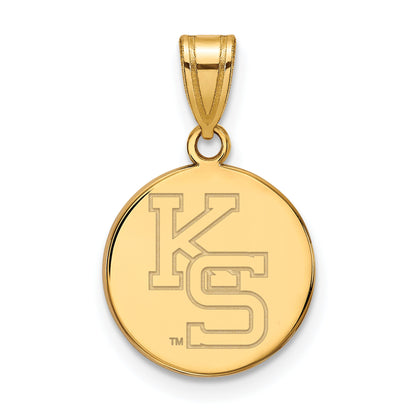 Gold Plated Sterling Silver Logoart Kansas State University K S Medium Pendant