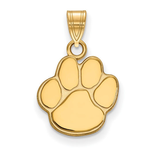 Gold Plated Sterling Silver Logoart Auburn University Tiger Paw Small Pendant