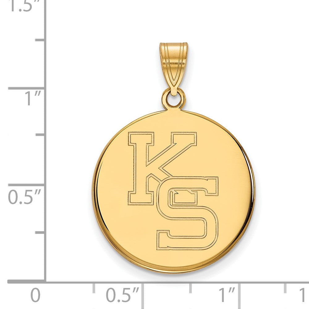 14K Yellow Gold Logoart Kansas State University K S Large Pendant