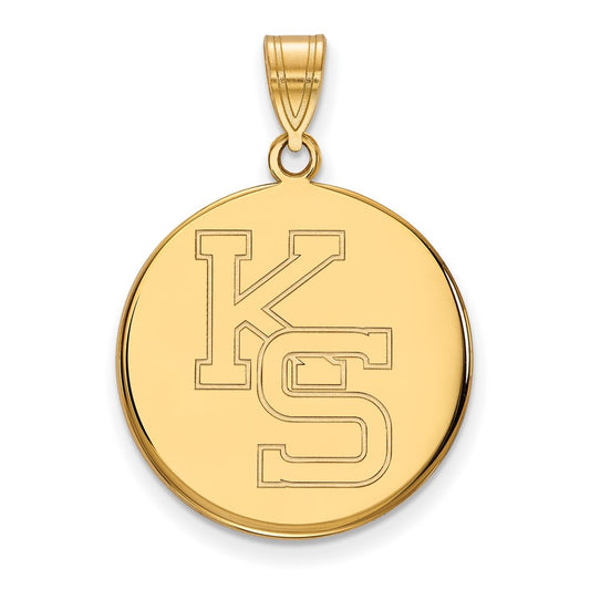 10K Yellow Gold Logoart Kansas State University K S Large Pendant