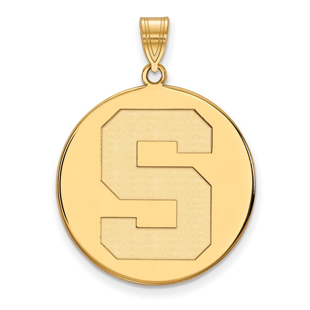 10K Yellow Gold Logoart Michigan State University Letter S Extra Large Disc Pendant